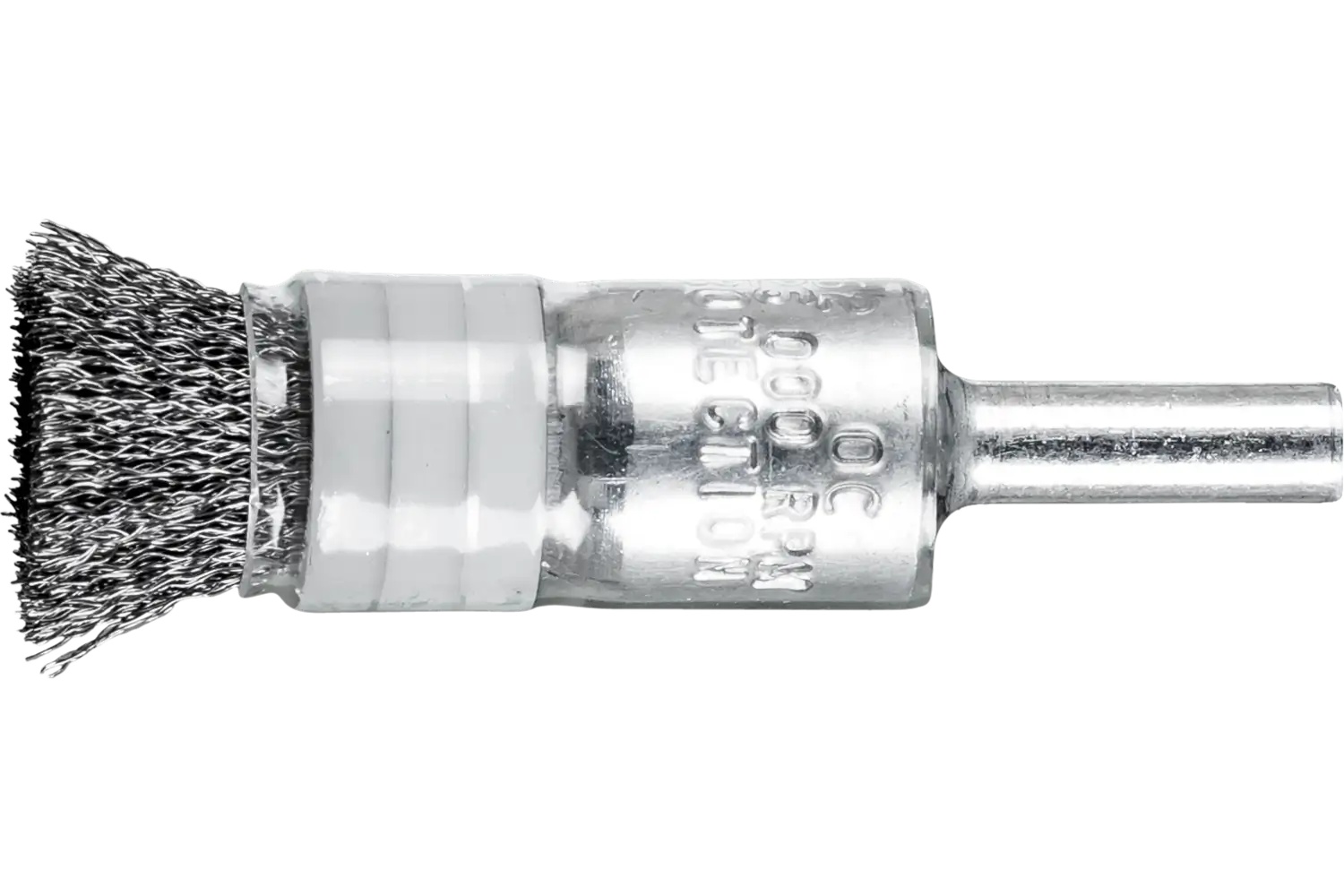 Picture of Pferd Banded Crimped Wire End Brush 1/2" Dia. .006 Carbon Steel 1/4" Shank